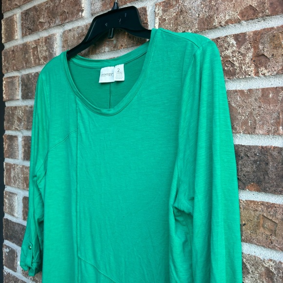 Zenergy by Chicos Kelly greenSeam-Detail Tunic size 2 - Picture 5 of 9